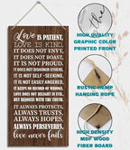 1 Corinthians 13:4-8-Love is Patient Love is kind Inspirational Quote Wood Decor Sign, Bible Verses Decor Signs, Hanging Printed Wooden Plaque Decor, Home Décor Sign, Christian Gift 12x 6inch