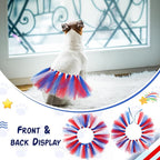 Dog Tutu Tulle Tutu for Dogs Small Large Medium Puppy Dress Ballerina Costume Skirt for Holiday Puppy Cats Bunny Pet Outfit Birthday Wedding Party Photo Prop Supplies(Red White and Blue)