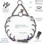 Herm Sprenger Black Stainless Steel Dog Collar with Quick Release ClicLock Buckle O-Ring Biothane Insert Training Collar Made in Germany (Violet Purple, 16in x 2.25mm(Neck Size up to 13-14in))