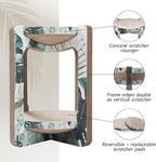 Necoichi Cat Scratcher Tower for Indoor Cats - Cat Scratching Post Lounger with Reversible Usability and Extra Comfort for Lounge, Cardboard Bed Couch / (XL, Oak)