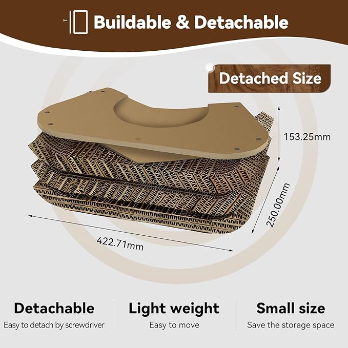 Cat Scratcher House, Cozy Cardboard Design, Safe and Secure for Kittens, Eco-Friendly,Plain Board (Triangles)