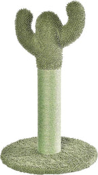 Amazon Basics Cat Scratching Post, Indoor Cactus with Natural Sisal for Kittens with Dangling Ball Toy, Medium, 25.6"H, Green