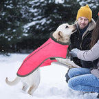Fragralley Dog Coat Large, Waterproof Dog Jacket with Warm Fleece Lining, Adjustable Reflective Dogs Winter Coat, Turtleneck Pet Coats for Cold Weather (Pink XXL)