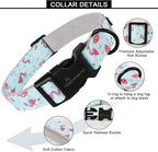 ARING PET Summer Dog Collar, Cute Flamingo Adjustable Lightweight Cotton Pet Collars for Small Medium Large Boy and Girl Dogs, X-Small