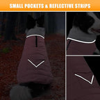 iBuddy Dog Winter Coat for 2X- Large Dogs, Easy on XXL Dog Snow Jacket Velcro Waterproof Pet Puffer Clothes with Harness Hole Adjustable Reflective Quilted Pet Cold Weather Vest for Girl Female