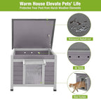 Wooden Dog House for Small Dogs Cats Outdoor Cage Indoor Kennel with PVC Door Flaps
