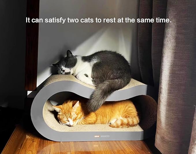 TTCAT Cat Scratching Pad, 2 in 1 Corrugated Cardboard Cat Scratcher Lounge for Indoor Cats, Durable Cat Scratching Board Reversible with Catnip for Furniture Protection.
