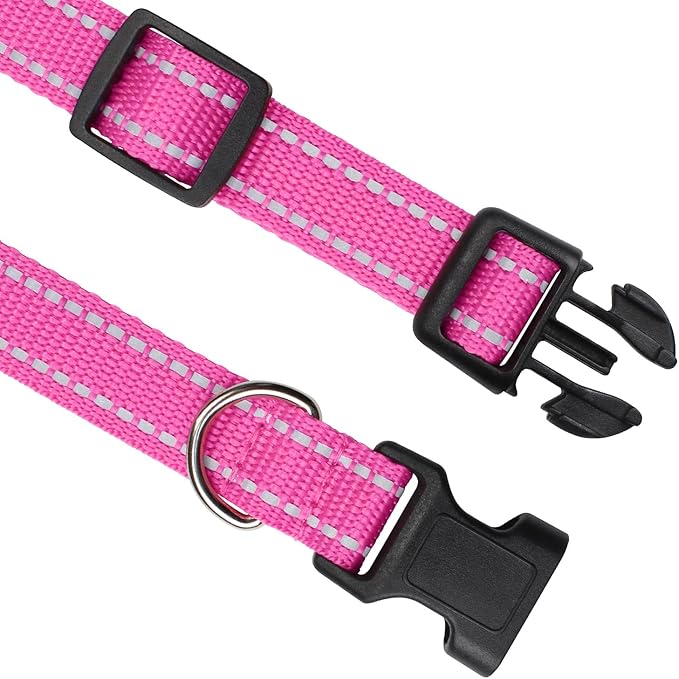 PetJoy Replacement Strap for E-Collar with Reflective Strip & D-Ring – 2 Pack Adjustable Nylon Dog Collar Band, Pet Safe & Durable for Training Collars