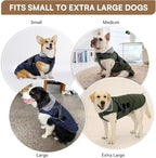Queenmore Small Winter Dog Coat with Harness Built-in, Waterproof Winter Jackets for Small Dogs, Puppy Warm Puffer Jacket for Snow Weather - Fleece Reflective Easy On Hook & Loop Closure, Green S