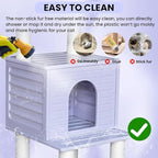 61.5” Indoor and Outdoor Cat Tree Tower, Cat House for Outdoor Cats, Weatherproof Large Cat Condo with Scratching Posts for Catio