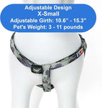 Pawtitas Reflective Step-in Dog Harness – Adjustable No-Pull Vest for Puppies to Seniors, Safe & Comfortable, XS Camo Grey