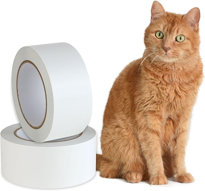 FindTape Cat Scratch Deterrent Tape [Double-Sided]: 2 in. (48mm actual) x 90 ft. (Transparent)