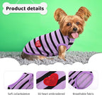 Dog Shirts for Large Dogs, Striped T-Shirts Pets Vest Pet Apparel Tee Shirts Dog Tank Top Spring Summer Suitable for Chihuahua French Bulldog Bichon Shih Tzu