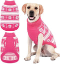 KOOLTAIL Cable Knit Valentines Dog Sweater Turtleneck, Cold Weather Pullover Classic Knitwear, Snowflake Pattern Thick Warm Winter Pet Clothes, Dog Sweater for Small Medium Large Dogs Girl, Pink M
