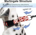 Valentines Reflective Martingale Collar for Dogs with Quick Release Buckle Cute Girl No Pull Dog Collars (Red Heart, XSmall)