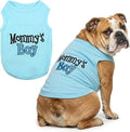 Parisian Pet Dog Shirt – 100% Cotton Shirts for Large Dogs – Blue Sleeveless Puppy Clothes – Lightweight and Breathable Dog Apparel – Boy Dogs Clothes - Stretchy Mommy’s Boy Pet Shirt