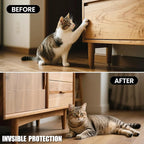 Cat Scratch Guard Tape, 394''x8.2'' Clear Anti Scratch Tape for Furniture, Single Sided Protective Film to Stop Cats & Dogs Scratching Sofa, Door, Walls, Car Interiors