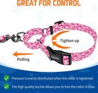Kazazoo Reflective Martingale Collar for Dogs with Quick Release Buckle Adjustable Soft Durable Dog Collar for Small Medium Large No Pull Training Dog Collars-Pink Camo L