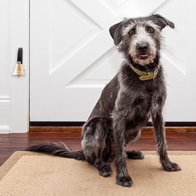 Dog Doorbell - Premium Quality Training Potty, Great Dog Bells Door Bell, Dog Puppy Bells for Potty Training, Housebreaking, Solid Brass Bell, Pet Training Dog Accessories