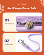 MIDOG Cat Carrier Soft for Small to Medium-Sized Cats,Up to 25 Lbs, TSA Airline Approved Soft Sided Pet Carrier