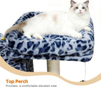 82" Tall Cat Tree,Giant Cat Tree for Indoor Cats Large Adult, Heavy Duty Cat Tree Tower, Extra Large Cat Trees with Scratching Posts, Cat Condos, Hammock,Top Perch,Ramp (Blue Grey)