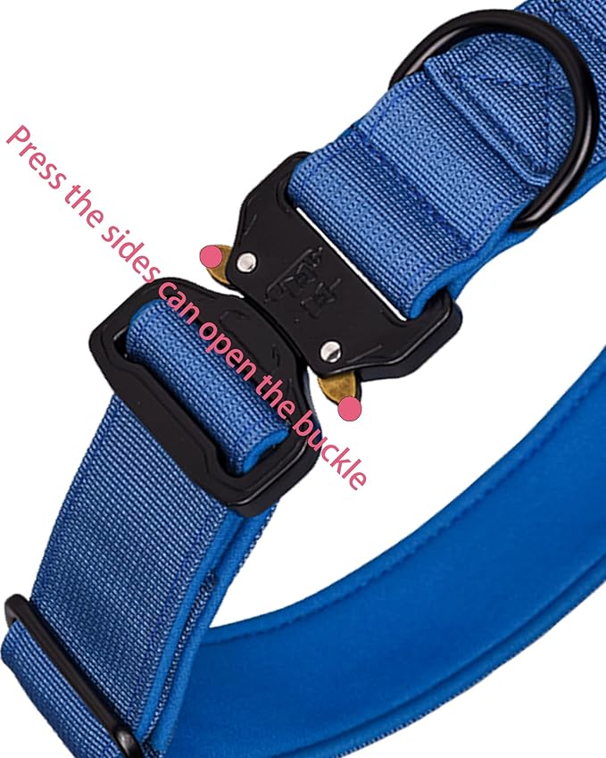 Tactical Dog Collar for Medium Large Dogs, Heavy Duty Dog Collars with Handle, Metal Buckle Dog Training Collar, Thick Large Military Dog Collar for Male. (XL, Green)