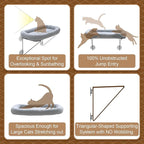 Zakkart Cat Window Perch - 100% Metal Supported from Below - Comes with Warm Spacious Pet Bed - Cat Window Hammock for Large Cats & Kittens - for Sunbathing, Napping & Overlooking (Grey)