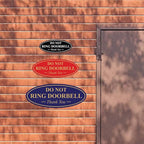 All Quality Oval DO NOT Ring DOORBELL Thank You Sign - Blue/Gold Medium 10 Pack