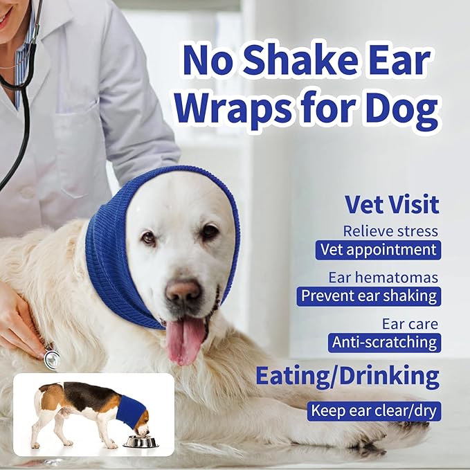 Nanaki Dog Calming Hoodie Quiet Head Cover Sleeves - Ear Covers Hood for Noise Bath, The Grooming and Force Drying Head Protection for Anxiety Relief and Calming Dog Neck and Ear Warmer