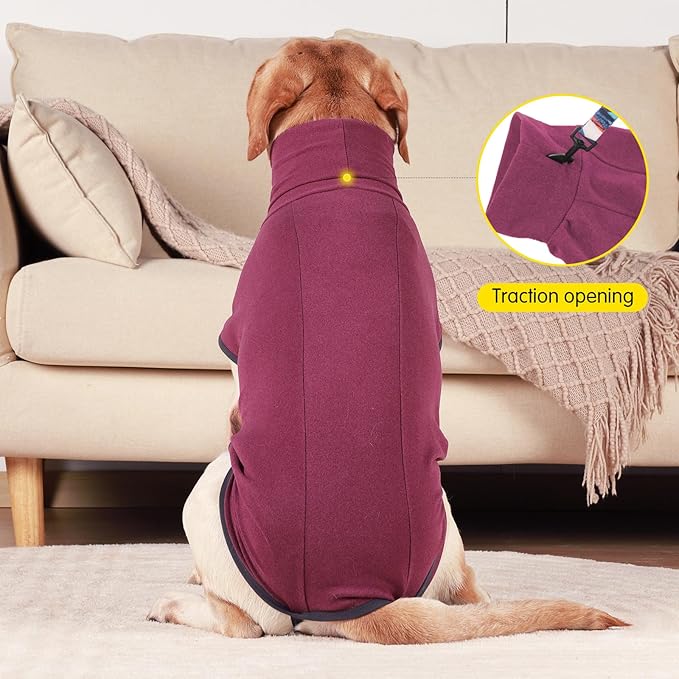 Dog Sweater Pullover Cold Weather Vest for Dogs Dog Sweatshirt & Jacket for Indoor and Outdoor Use (Medium, Wine red)