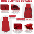 ROZKITCH Dog Winter Coat Soft Pullover Pajamas, Pet Windproof Warm Cold Weather Jacket Vest Cozy Jumpsuit Apparel Outfit Clothes for Xmas Walking Sleep BrightRed XL