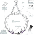 Herm Sprenger Chrome Plated Steel Dog Collar with Quick Release ClicLock Buckle and Biothane Insert Training Collar for Dogs Made in Germany (Violet Purple, 25in x 4.0mm(Neck Size up to21-22in))