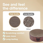 Necoichi Cat Scratcher Bowl for Indoor Cats - Cat Scratching Lounger with Reversible Usability and Extra Comfort for Lounge, Cardboard Bed Couch / (Regular, Dark Cherry)