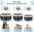 Dog Playpen, Portable Puppy Pet Crate Indoors for Small/Medium Dogs Cats Rabbits, Foldable Dog Cage Enclosure for Outdoor, Pop Up Dogs Tent Kennel with Carrying Case, Grey
