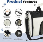 Zavothy TSA Airline Approved Soft-Sided Pet Carrier for Small to Medium Cats and Puppies, Up to 15 Lbs – Collapsible Travel Carrier for Dogs & Cats, White