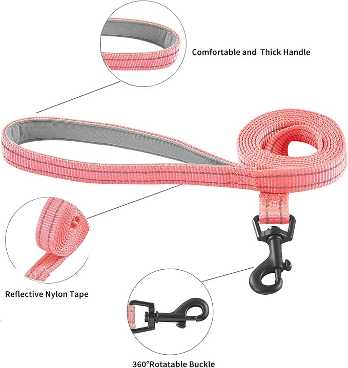 Hipubby Dog Harness and Leash Set, No Pull Soft Mesh Puppy Harness for Small Medium Dogs, Cats - Step in Reflective Breathable Lightweight Vest Harness for Walking, Training - Pink, S