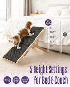 Dog Ramp for Small Dogs for Couch & Bed, Dachshund Joint Care Ramp,Foldable, Anti-Slip, Portable, Height Adjustable, Supports Up to 35 lbs