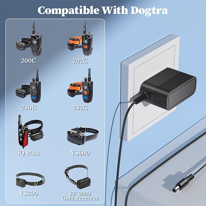 5V Charger for Dogtra Remote Training Collars Power Cord Replacement for Dogtra 200C 202C 280C 282C YS300 YS600 iQ Series Remote Training E-Collar Adapter