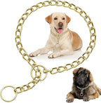 Dog Chain Collars, Metal Slip Link Training Heavy Duty Dog Choker Collar Martingale Puppy Collars for XS Small Medium Large Big XL Breed Dogs (Gold, XL(Neck Max 22inch) D4.0mm)