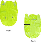 Dog Raincoat Waterproof Rain Poncho with Hoodie, High Reflective Adjustable Pet Rain Jacket with Leash Hole for Small Medium and Large Dogs (Fluorescent Green, X-Large)
