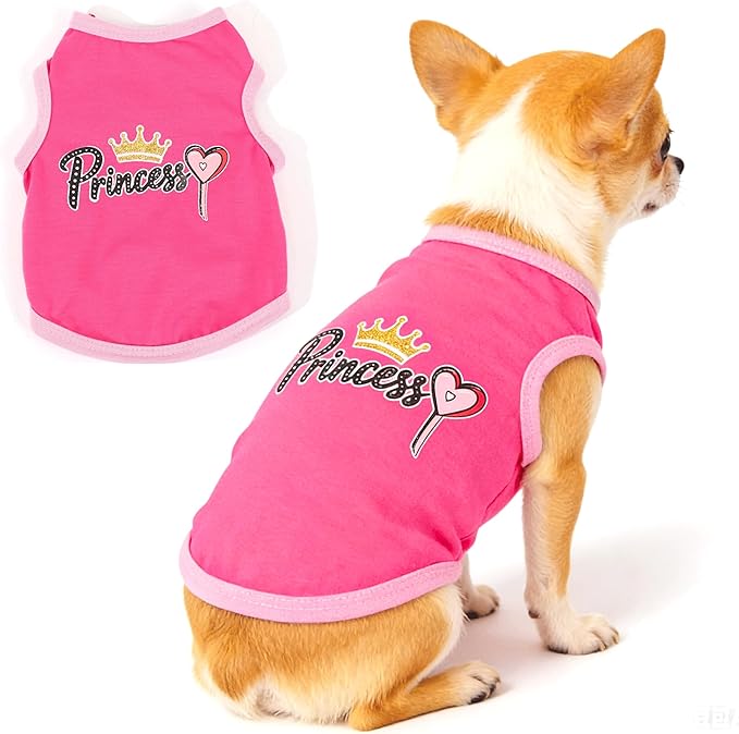 3 Pieces Chihuahua Clothes Dog Summer Shirts Dog Clothes for Small Dogs Girl Pink Cute Strawberry Donut Printed Soft Puppy Outfits Pet Tshirts XXS (Pink,Rose,Purple,XXSmall)