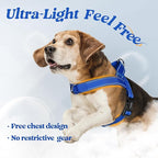 rabbitgoo Dog Harness No Pull, Quick Fit for Large Dogs with Soft Padded Handle, Chest Adjustable Reflective Pet Vest, No Choke Escape Proof for Walking Training, Blue XL