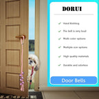 Dog Hanging Doorbells| Extra Loud Dog Potty Training Bells| Adjustable Durable Braided Rope Door Bell for Dogs to Ring to Go Outside(Silver+Pink)