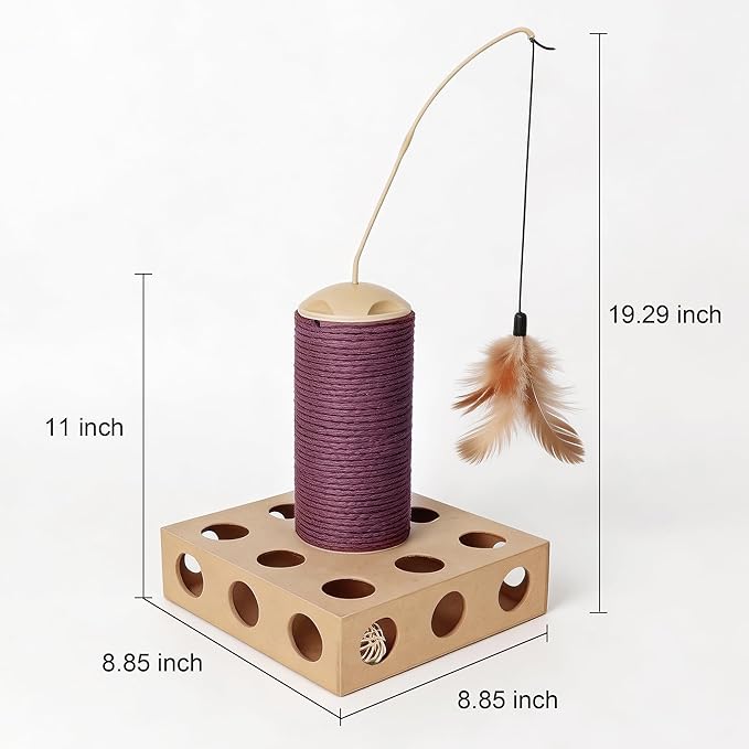 PAWISE Cat Scratcher – Reversible Cardboard Scratching Pad, Durable Cat Scratch Bowl & Bed, Interactive Scratcher for Indoor Cats & Kittens (8.6X8.6)
