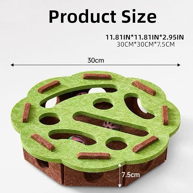Cat Scratch Puzzle Enrichment Box, Cat Nail File Enrichment Box, Interactive Cats Toy Puzzle Toys for Indoor Cats Scratching and Hunting Mental Felt Maze Boxes, Pet Games Self Play Fun Exercise