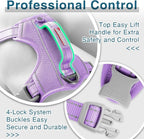 BARKBAY Dog Harness No Pull with ID Tag Pocket - Heavy Duty, Reflective, Easy Control for Large Dogs(Violet Purple,M)