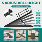 Dog Ramp for Bed, Adjustable Pet Ramps for Dog to Get on Bed, Non-Slip Rubber Surface - Folding Wooden Dog Ramp for Small/Large/Old Dogs, Adjustable up to 23.5 inch High Beds, Safety Railings