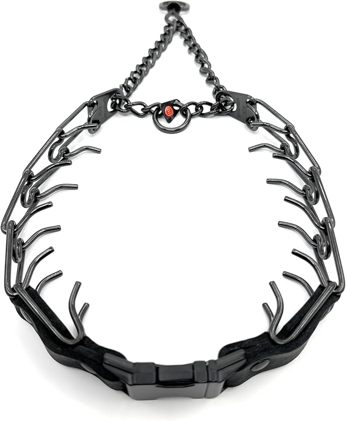 Herm Sprenger Prong Collar for Dogs Training – Quick Release Buckle & Swivel Ring for Easy Use – Made of Durable Steel Chrome Plated in Germany– 3.2mm Prongs for Large Dogs with 20-26" Neck