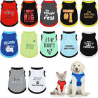 12 Pieces Dog Shirts Pet Printed Clothes with Funny Letters Summer Pet T Shirts Cool Puppy Vest Breathable Dog Outfit Soft Cat Sweatshirt for Chihuahuas Cats Accessories, 12 Styles(Small)