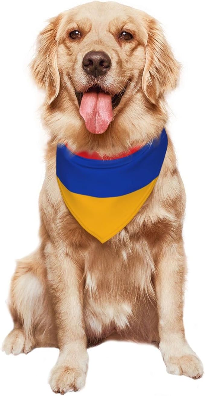 Dog Bandanas Armenian Flag Pet Bandana Scarf Triangle Bibs Kerchief Accessories for Dogs Cats